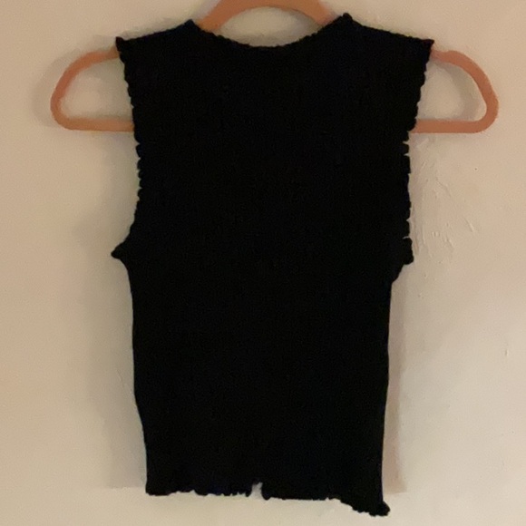 Sale! Industry Republic Clothing Lettuce Trim Ribbed Vest, Size S, Black - Picture 2 of 8